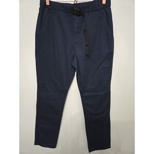 Bearded Goat‎ Chino Pants Blue Stretch Twill Pleated Cotton Blend Men Medium